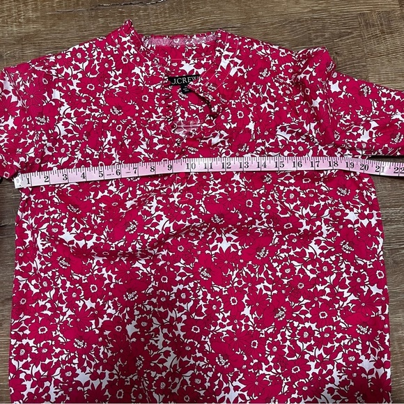 J. Crew Button-front ruffleneck popover in blushing meadow cotton poplin NWT - Picture 5 of 13